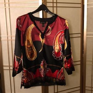 International Concepts red and black blouse